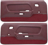 23942929 1969 Ford Mustang, Deluxe Door Panels, Dark Red w/ Maroon Carpet;