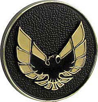 Door Panel Emblem; For Window Crank Hole 1976-1981 Pontiac Firebird-Black/Gold