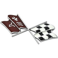 3954546 1968-74 Chevrolet Corvette, Crossed Flag Emblem, Fuel/Gas Door