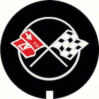 Finned Valve Cover Crossed Flag Insert 1969-82 GM