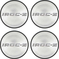 Center Hub Cap Insert Set for 1988-1990 Chevrolet Camaro IROC-Z  [4-PC, Silver]