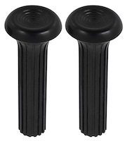 7799353 1968-70 GM, Door Lock Knobs, Plastic, Ribbed Design, Black, Pair