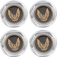 881146 GTA Wheel Center Cap Set 1982-92 Firebird; Chrome; with Late Gold Bird; Without Clips; 4 Piece Set