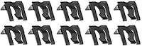 A18395K Window Felt Retainer Clip, Style 3, Slotted Push Down Type, Black Phosphate Coated, 10 Piece Set