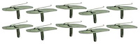 A2752K Wire Tail Molding Clip, #10-24, 1-3/4" Long, Green Dip Coated, 10 piece Set