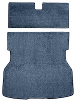 A4021B62 Rear Cargo Area Cut Pile Carpet Set With Mass Backing 1979-82 Mustang; Blue