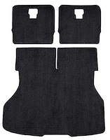 A4026B01 Rear Cargo Area Cut Pile Carpet Set With Mass Backing 1987-93 Mustang Hatchback; Black