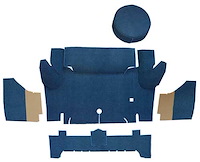 A4050A12 Loop Trunk Carpet Set With Boards 1964-66 Mustang Convertible; Dark Blue