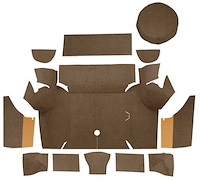 A4058A69 Loop Trunk Carpet Set With Boards 1967-68 Mustang Coupe; Medium Saddle