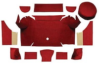 A4062A49 Loop Trunk Carpet Set With Boards 1967-68 Mustang Convertible; Emberglow