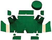 A4071A39 Nylon Loop Trunk Carpet Set With Boards 1965-66 Mustang Fastback; Green