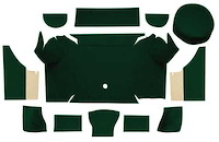 A4079A13 Nylon Loop Trunk Carpet Set With Boards 1967-68 Mustang Convertible; Dark Green