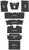A4121A00 Sound Deadener 8-Piece EVA 1964-73 Ford Mustang; Coupe