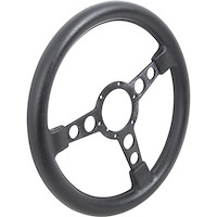 A8100302 1969-76 Firebird, GTO, Lemans, Tempest; Formula Steering Wheel; 3-7/8 in. Black Molded Grips; Black Anodized Spokes