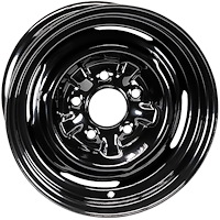 A8500505 1955-87 GM Factory Steel Wheel; Dog Dish Style; 14 in. x 7 in.; Stamped; 4 3/4 in. Backspacing