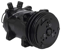 AC4510B Sanden 508 Style A/C Compressor w/ 2-Groove V-Belt Clutch Pulley, Black Finish, SD508/SD5H14