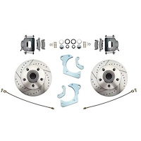BK2014B 1965-68 Impala, Bel Air, Biscayne; Front Disc Brake Conversion Set; For Stock Spindles; w/ Drilled/Slotted 11 in. Rotors