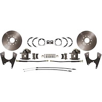 BK2056A 1955-64 Chevy, Bel Air, Biscayne, Impala,150, 210, Rear Disc Brake Conversion Set, with E-Brake Cables, Plain Rotors