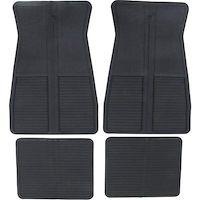CM65101 1973-87 GM, Rubber Floor Mat Set, with GM Logo, Factory Style, Set of 4, Black