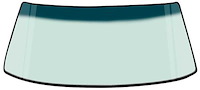 DW1096 1983-93 Ford Mustang; Front Windshield Glass; Convertible; Light Green Tint; with Blue / Green Shade; without Mirror Brac