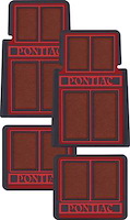 F76502 1964-92 Pontiac; Floor Mat Set; Front and Rear; Red; 4 Piece Set