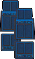F76508 1964-92 Pontiac Carpet Floor Mat Set; Blue / Black; 4 Piece Set