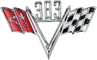 FE383 383 Crossed Flags, Front Fender Emblem
