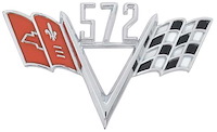 FE572 572 Crossed Flags; Front Fender Emblem
