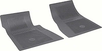 FP72001 Bow Tie Floor Mat Set 1967-81 Impala, Bel Air, Caprice, Truck, Blazer, Suburban; Front; Black; Pair