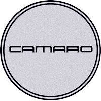 R15 Wheel Center Cap Emblem 2-15/16 Black Camaro Logo/Silver Background