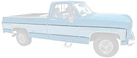 R1096 1973-80 Chevrolet, GMC Pickup; Upper & Lower Body Side Molding Set; Short Bed; 18 Piece