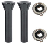 R2584 1965-66 GM Full Size; Door Lock Knob Kit; Plastic; Black Knobs; With Clear Ferrules