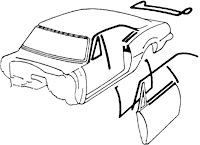 R5111 Weatherstrip Kit 1968-69 Camaro/Firebird Coupe with Standard Interior with OEM Style Windowfelts