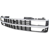 T70053 1988-93 Chevy C/K GMT400 Pickup, Blazer, Suburban; Front Grill; Dual Composite Headlamps; Chrome