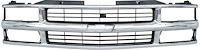 T70057 1994-2000 Chevy Pickup, Blazer, Tahoe, Suburban; Front Grill; For Dual Composite Headlamps; Chrome