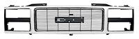 T70061 Grille for 1988-1993 GMC Truck [Dual Composite Headlamps, Chrome/Argent Silver]