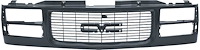 T70463 1994-99 GMC Pickup, Jimmy, Yukon, Suburban, Front Grill Assembly, w/Dual Headlamps, Black