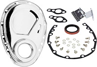 T9000 1955-91 Chevrolet; Chrome Timing Cover Set; Small Block