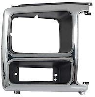 TR13064RR Headlamp Bezel for 1980-1986 Ford F-Series Truck/Bronco/F-150/F-250 /F-350 [Chrome/Black, Right/Passenger Side]