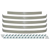 TR8201B 1948-50 Ford F1, F2, F3 Truck; Grill Bar Set; w/o Crank Hole; Stainless Steel; Polished