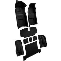VT1116201 1968 Chevrolet Corvette; Automatic; Complete Molded Carpet Set; w/ Heel Pad; Loop; Black