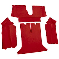 VT1124077 1988-89 Chevrolet Corvette; Coupe; Rear Molded Carpet; w/ Heel Pad; Cutpile; Flame Red