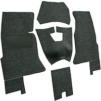 VT1162838 1961-62 Chevrolet Corvette; Complete Cut & Sewn Carpet Set; Foam Tuxedo; Olive Black