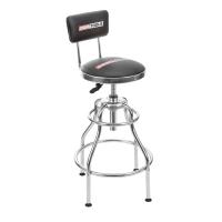 Adjustable Hydraulic Stool with Backrest Black