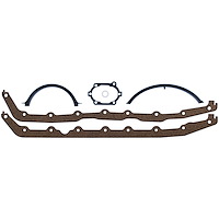 Oil Pan Gasket Set 1964-1990 Oldsmobile V8 260/307/330/350/400/403/425/455 in Cork with Metal Carrier