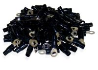 4 AWG Ring Terminal Crimp 8.5mm Screw Hole Nickel Finish with Black Boot 100 Pack