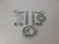 Chrome Hood Pin Clip 3/16" Hair Pin with Lanyards