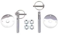 Chrome Hood Pin Clip 3/16" Flip-Over with Lanyards