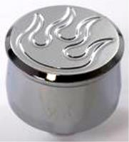 Chrome Aluminum Push-In Breather - Flame with 1 Neck