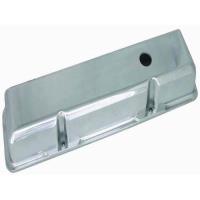 Polished Aluminum SB Chevy Short Valve Cover - Plain with Hole / Baffled (Includes Grommets)